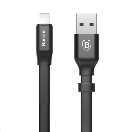 Obrázek Baseus Nimble Series plochý nabíjecí / datový kabel Lightning 23cm, černá