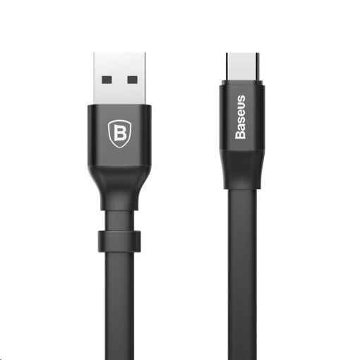 Obrázek Baseus Nimble Series plochý nabíjecí / datový kabel USB-C 23cm, černá