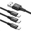 Obrázek Baseus Rapid Series nabíjecí / datový kabel 3v1 USB (Micro USB + Lightning) 3A 1,2m, černá