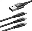 Obrázek Baseus Rapid Series nabíjecí / datový kabel 3v1 USB (Micro USB + Lightning + USB-C) 3A 1,2m, černá