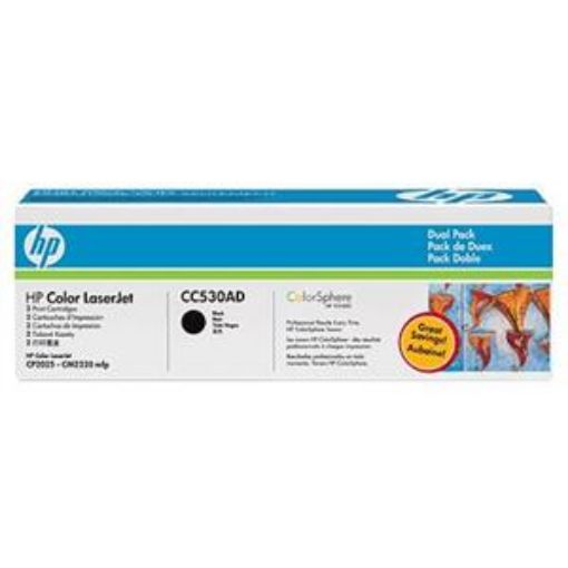 Obrázek HP toner Black pro HP CLJ CM2320, 2-pack, CC530AD 