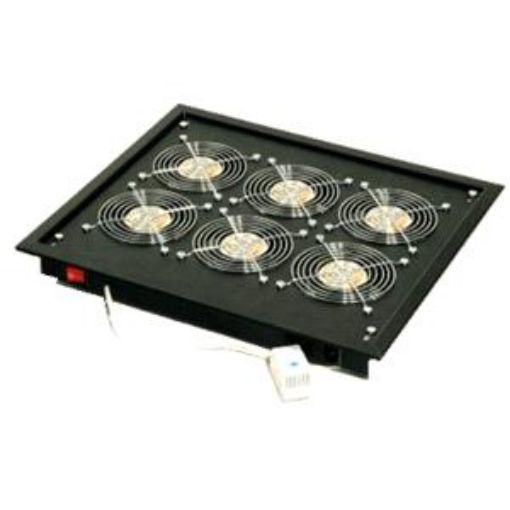 Obrázek RACK 19" ventilační jednotka horní (spodní) 90W 6 ventilátorů, termostat RAL7035