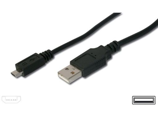 Obrázek Kabel USB 2.0 A-Micro B propojovací 0,5m (černý) PREMIUMCORD 