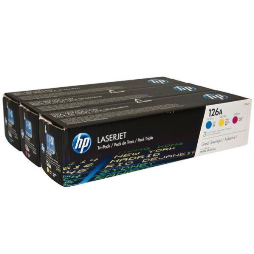 Obrázek HP toner 126A CMY 3-pack, Cart, 3 x 1 000 str, CF341A