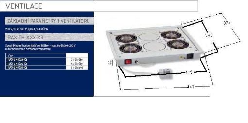 Obrázek Vent.j. horní(spodní) 2x ventilátor 220V/30W šedá