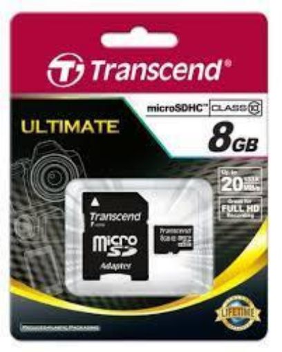 Obrázek Transcend 8GB microSDHC (Class 10) paměťová karta (s adaptérem)