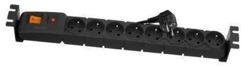 Obrázek 19" rozvodný panel ACAR 8x230V-3m, vč. montážních držáků