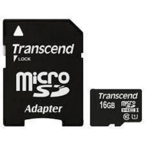 Obrázek TRANSCEND Micro SDHC Class 10 UHS-I 300x, 16GB (Premium) + adaptér