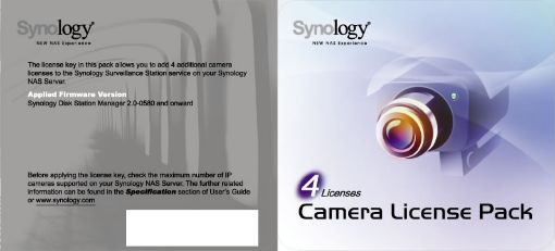 Obrázek Synology Camera License Pack x 4pack