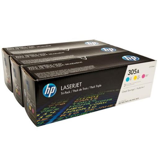 Obrázek HP 305A CMY 3-pack LJ Toner Cart, 3 x 2600 str, CF370AM