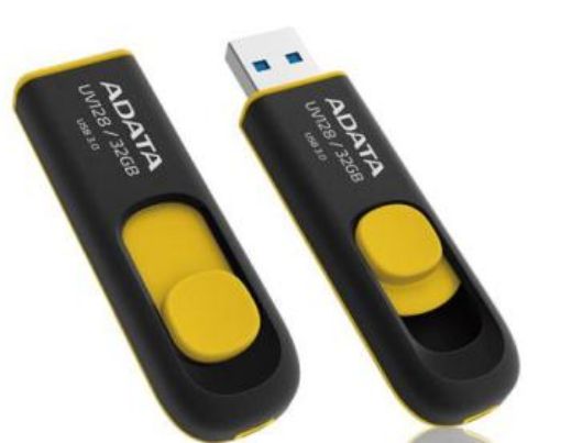 Obrázek ADATA Handy drive 16GB USB 3.0 Dash Drive UV128, černý/žlutý (R: 40MB / W: 25MB)