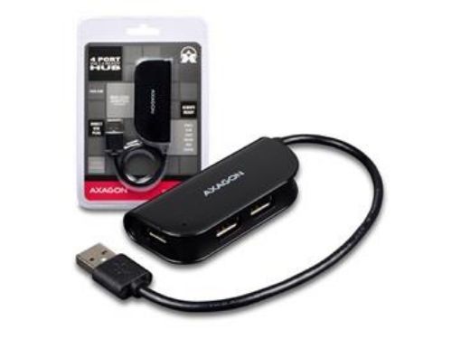 Obrázek AXAGON - HUE-X4B externí 4x USB2.0 READY BLACK hub