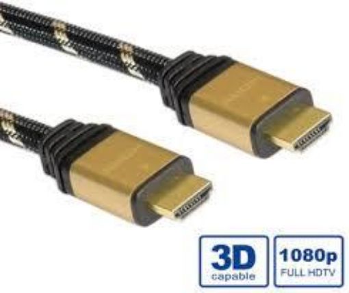 Obrázek Roline  Gold High Speed HDMI kabel s Ethernetem, HDMI M - HDMI M, zlacené konektory, 3m