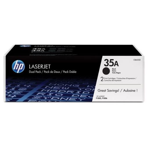 Obrázek HP 35A Black 2-pack LJ Toner Cart, 2 x 1 500 str, CB435AD