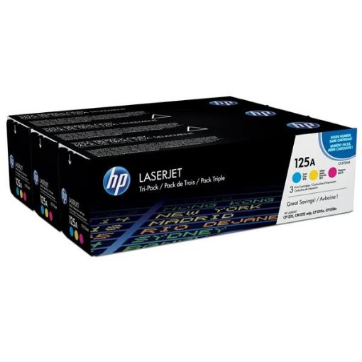 Obrázek HP 125A CMY 3-pack LJ Toner Cart, 3 x 1 400 str, CF373AM