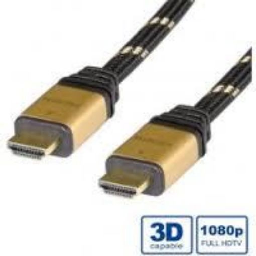 Obrázek Roline  Gold High Speed HDMI kabel, HDMI M - HDMI M, 10m, zlacené konektory