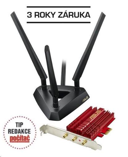 Obrázek ASUS PCE-AC68 Dvoupásmový bezdrátový PCI-E adaptér AC1900 s podporou 802.11ac