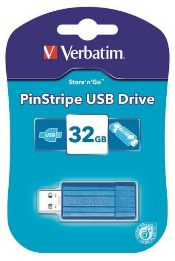 Obrázek VERBATIM Flash Disk 32GB Store 'n' Go PinStripe, karibská modrá