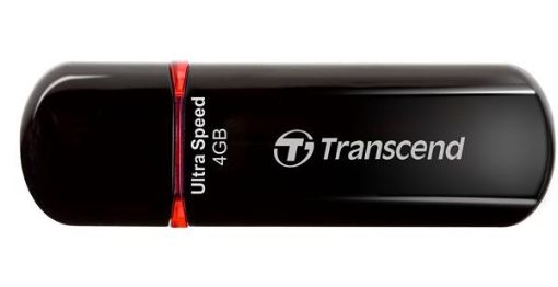 Obrázek TRANSCEND Flash Disk 4GB JetFlash®600, USB 2.0 (R:20/W:10 MB/s) černá/červená