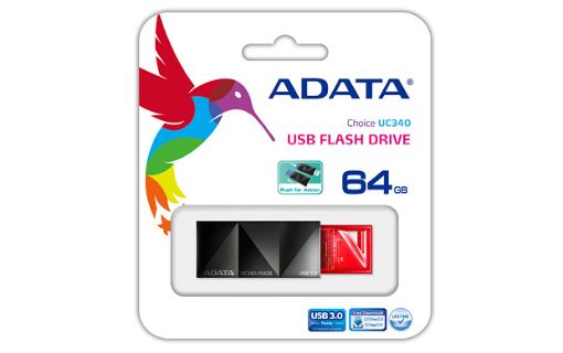 Obrázek ADATA Flash Disk 64GB UC340, USB 3.0 DashDrive Choice, červená