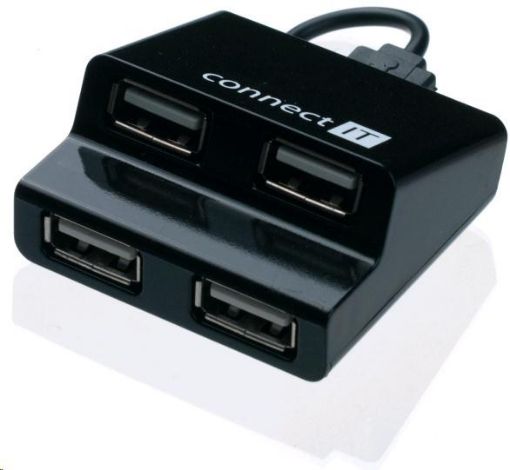 Obrázek CONNECT IT USB 2.0 hub STEP 4 porty, černý