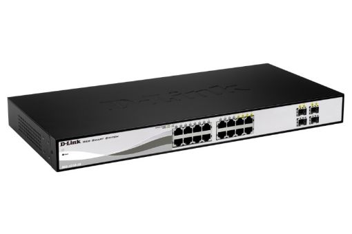 Obrázek D-Link DGS-1210-16 20-port Gigabit Smart Switch, 16x GbE, 4x RJ45/SFP, fanless