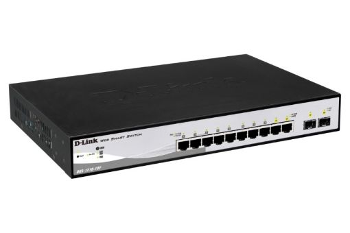 Obrázek D-Link DGS-1210-10P 10-port Gigabit Smart+ PoE Switch, 8x GbE PoE+, 2x SFP, PoE 65W, fanless