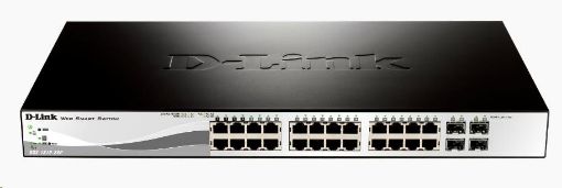 Obrázek D-Link DGS-1210-28P 28-port Gigabit Smart+ PoE Switch, 24x GbE PoE+, 4x RJ45/SFP, PoE 193W