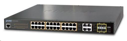 Obrázek Planet GS-4210-24P4C PoE+ switch 28x 10/100/1000Base-T, 802.3at do 220W, VLAN, SNMP/WEB