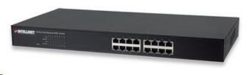 Obrázek Intellinet 16-Port 10/100 PoE+ Switch, 123W PoE budget