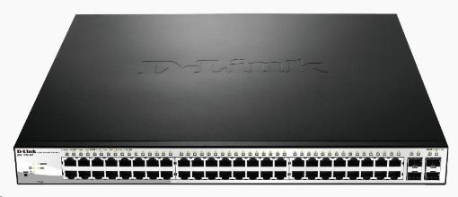 Obrázek D-Link DGS-1210-52MP 52-Port Gigabit Smart+ PoE Switch, 48x GbE PoE+, 4x RJ45/SFP, PoE 370W