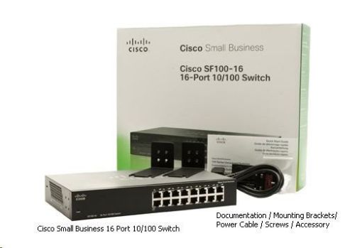 Obrázek Cisco switch SF110-16, 16x10/100, kov