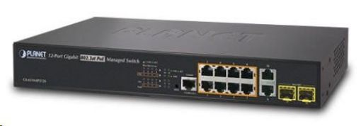 Obrázek Planet GS-4210-8P2T2S PoE+ switch 8x 10/100/1000Base-T, 2x SFP, 802.3at do 240W, VLAN, SNMP/WEB, L2/L4