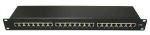 Obrázek 19" Patch panel XtendLan 24port, STP, Cat5E, duální svorkovnice, černý