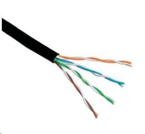 Obrázek UTP kabel PlanetElite, Cat5E, drát, venkovní PE, Dca, černý, 305m