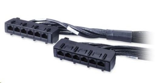 Obrázek APC Data Distribution Cable, CAT6 UTP CMR 6xRJ-45 Black, 29ft (8.8M)