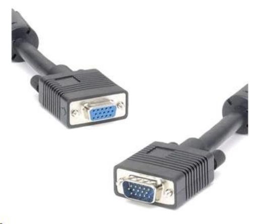 Obrázek PREMIUMCORD Kabel VGA prodlužovací 3m (HD15M/F, dvojité stínění, feritová jádra), černý