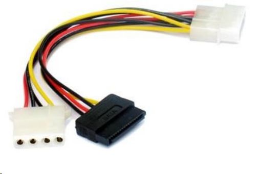 Obrázek GEMBIRD Kabel SATA napájecí 15cm interní (redukce molex 2x 5,25"/1x SATA)