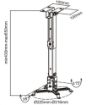 Obrázek CONNECT IT Stropní držák projektoru P2 43-65cm, naklápěcí (±30°, max. 20kg)