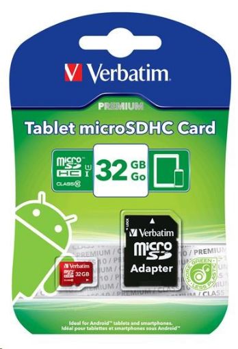 Obrázek VERBATIM MicroSDHC karta 8GB Class 10 + SD adaptér