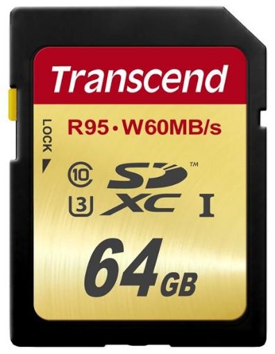 Obrázek TRANSCEND SDXC karta 64GB UHS-I U3 (R:95/W:60 MB/s)