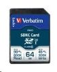 Obrázek VERBATIM SDXC karta 64GB Pro, U3, V30 (R:90/W:45 MB/s)