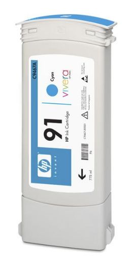 Obrázek HP 91 Cyan DJ Ink Cart, 775 ml, C9467A