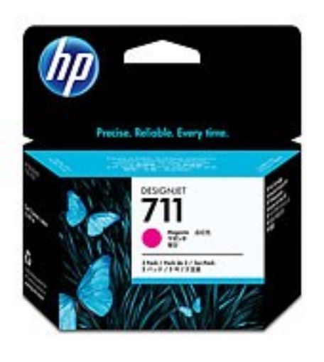 Obrázek HP 711 Magenta DJ Ink Cart, 29 ml, 3-pack, CZ135A