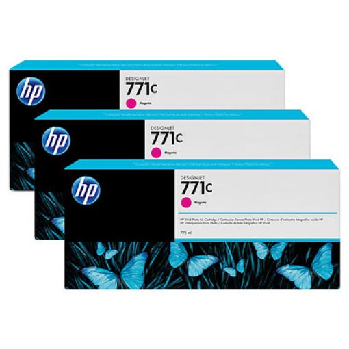 Obrázek HP 771C Magenta DJ Ink Cart, 775 ml, 3-pack, B6Y33A