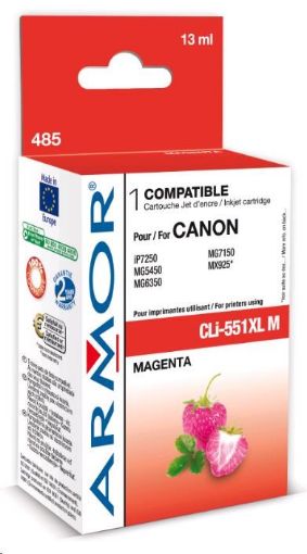 Obrázek ARMOR cartridge pro CANON Pixma MG5450, IP7250 (CLi551XLM) Magenta 13ml