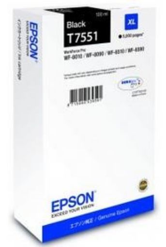 Obrázek EPSON Ink čer WF-8xxx Series Ink Cartridge XL Black - 5000str. (100 ml)