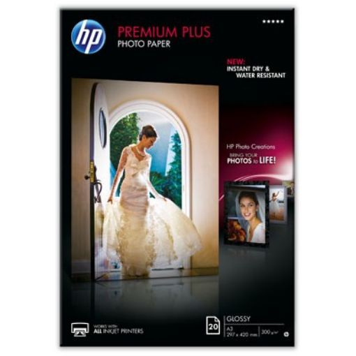 Obrázek HP Premium Plus Glossy Photo Paper-20 sht/A3/297 x 420 mm, 300 g/m2, CR675A