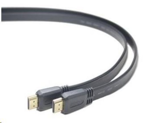 Obrázek PREMIUMCORD HDMI High Speed + Ethernet plochý kabel, zlacené konektory, 1m