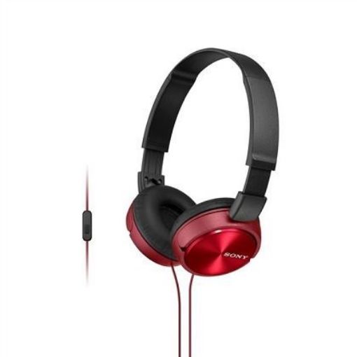 Obrázek SONY stereo sluchátka MDR-ZX310AP, červená